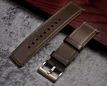 Вінтажний шкіряний ремінець для годинника Horween зі швидким випусканням, 24мм, зелений