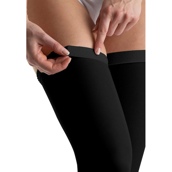 Компресійні панчохи проти тромбів Relaxsan M2370A (1 пара) для жінок та чоловіків, 18-23 mmHg, без шнурівки, унісекс, клас 1 (чорні, L)