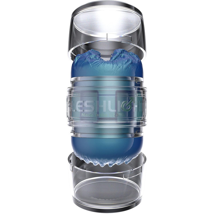 Fleshlight Quickshot Turbo Blue Ice - Мастурбатор з надзвичайно реалістичним покриттям SuperSkin, синій (Alien Mouth)