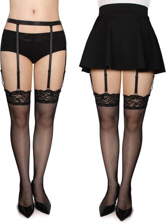 Чорний пояс для панчіх IMOMOTO Simplicity для жінок, 6 кліпсів для панчохів