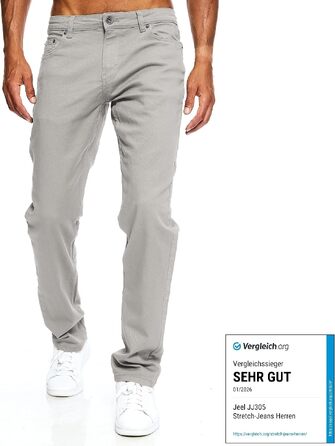 Чоловічі джинси JEEL Regular Fit, прямий крій, світло-сірі (розмір 34W / 38L)