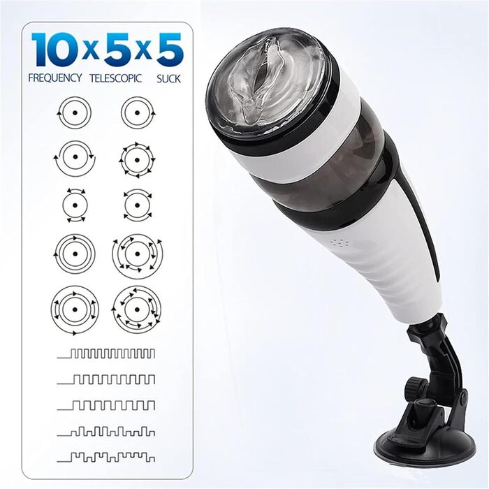 Електричний мастурбатор для чоловіків: чаша з 5 телескопічними функціями та 10 режимами вібрації. Автоматичний стимулятор пеніса, секс-іграшка для чоловіків