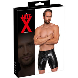 Штани чоловічі латексні на блискавці XL чорного кольору