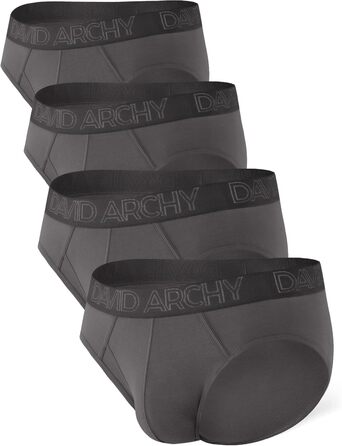 Чоловічі труси DAVID ARCHY (4 шт.) з бамбукової віскози, XL, сірі