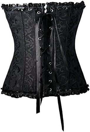 Корсетне спіднє PhilaeEC з мереживом та атласом для жінок, весільні аксесуари, стрінги XXL чорного кольору