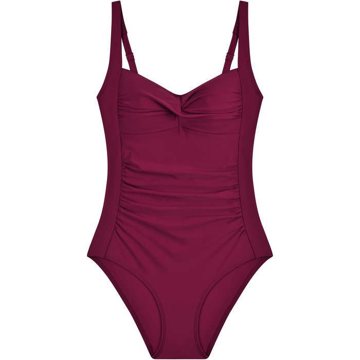 Купальник WIN.MAX з цілісною конструкцією, з підтримкою та м'якими вставками, купальники великих розмірів для жінок, вінтажний пуш-ап монокіні, для чашок C до DD (Бордовий, 44)
