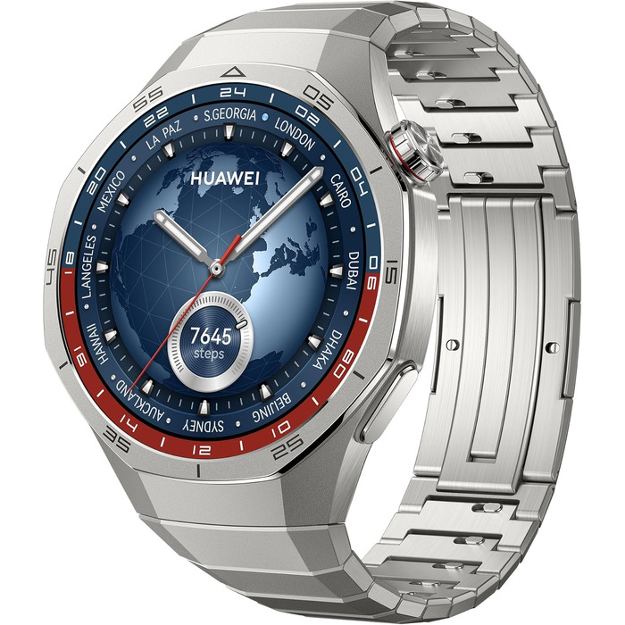 Смарт-годинник Huawei Watch GT 5 Pro 46mm Titanium: титановий корпус, ЕКГ, GPS, моніторинг здоров'я та спорту, Bluetooth-дзвінки, до 14 днів автономності, для iOS та Android
