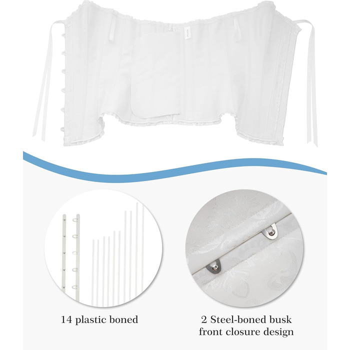 Корсет для жінок - бюстєль-корсет, топ, повна грудь, корсаж, шнурівка, талія, спідня білизна, чорний, розмір S