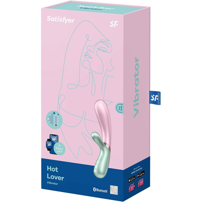 Вібратор Satisfyer Hot Lover Connect App Rabbit | Bluetooth | Водостійкий (IPX7) | Зігріваючий вібратор для жінок | Силікон | Інтимні іграшки для дорослих