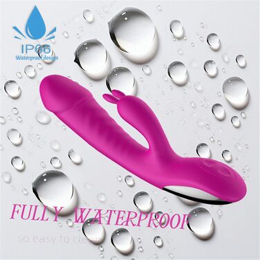 Вібратор силіконовий для G-точки з 10 режимами вібрації, нагріванням, для жінок. Кролик, Dildo, Рожевий