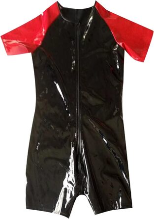 Чоловічий еротичний костюм: сексуальна жилетка з латексу та шкіри, футболка, чорний колір, розмір 7XL
