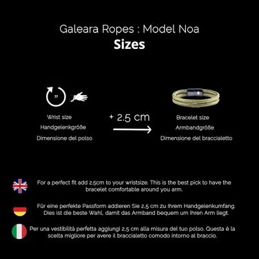 Плетений морський браслет із вітрильного шнура з магнітним замком Galeara Noa (зелений з золотом, 205 мм)
