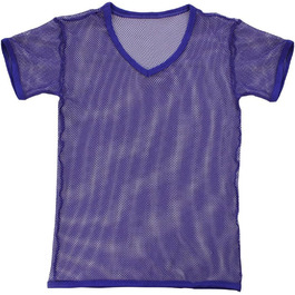 Футболка чоловіча літня мереживна, дихаюча, прозора, фіолетова (L)