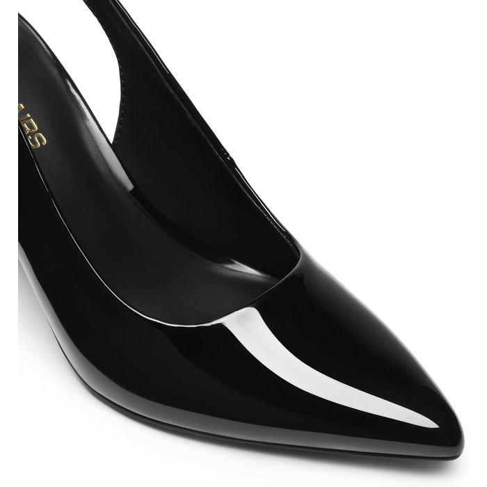 Жіночі туфлі-човники Dream Pairs з відкритим каблуком (Slingback), чорний лак, розмір 40.5 EU