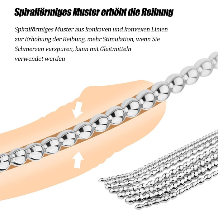 Набір дилататорів для секса з чоловіками BDSMAGE, нержавіюча сталь, 7 шт., 200 мм, для пар, 18+