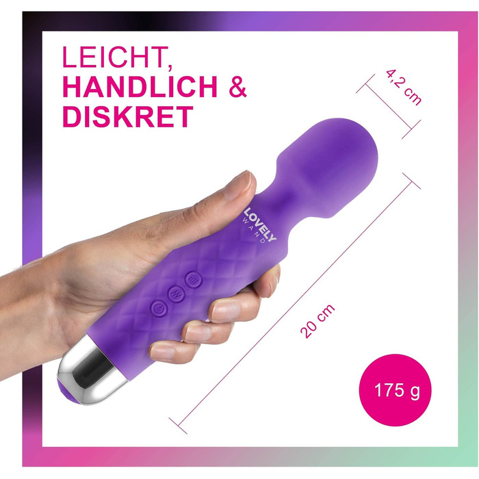 Вібратор для жінок Lovely Wand Violett - 20 режимів, акумулятор, водонепроникний