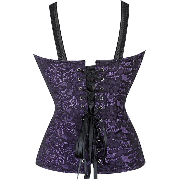 Корсет Vollbrust з застібкою-блискавкою для жінок, готичний стиль, XXL, фіолетовий