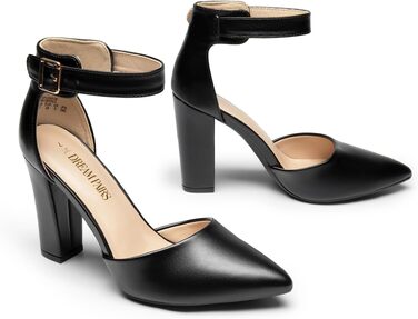 Жіночі туфлі-човники Dream Pairs із закритим носком, чорні (PU-шкіра), розмір 39 EU