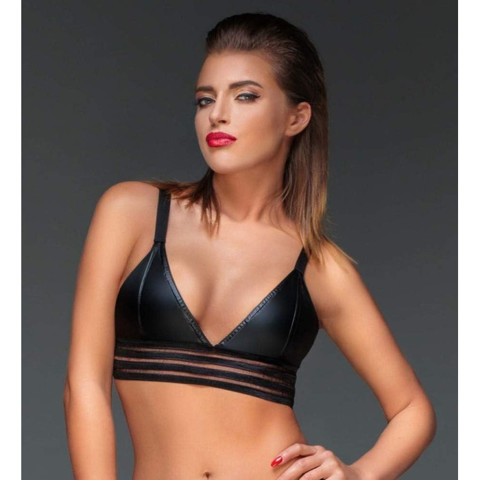 Чорний шкіряний браслет Noir Handmade Wet Look F157, розмір M