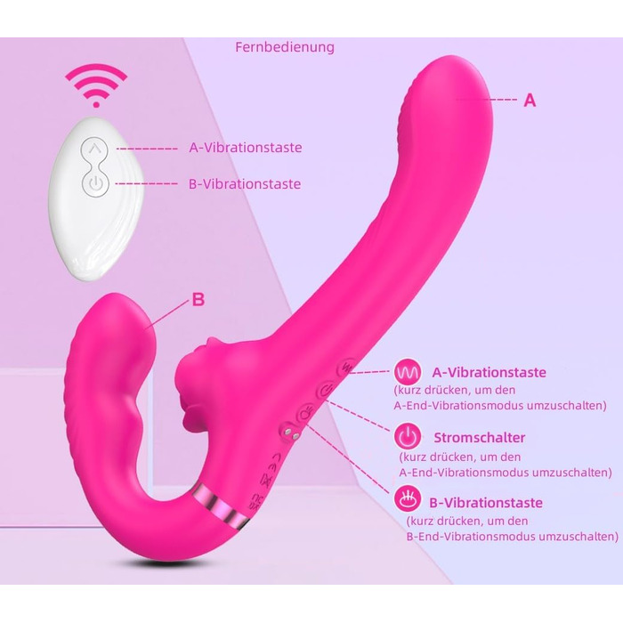 Вібратор для жінок 2-в-1 з кліторальним стимулятором та анальним плагіном, силікон, 10 режимів