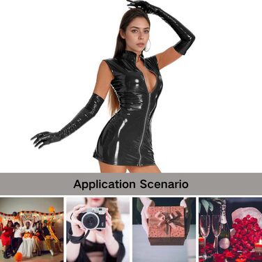 Чорне латексне міні-плаття з блискавкою - сексуальна сукня bodycon для вечірок та танців