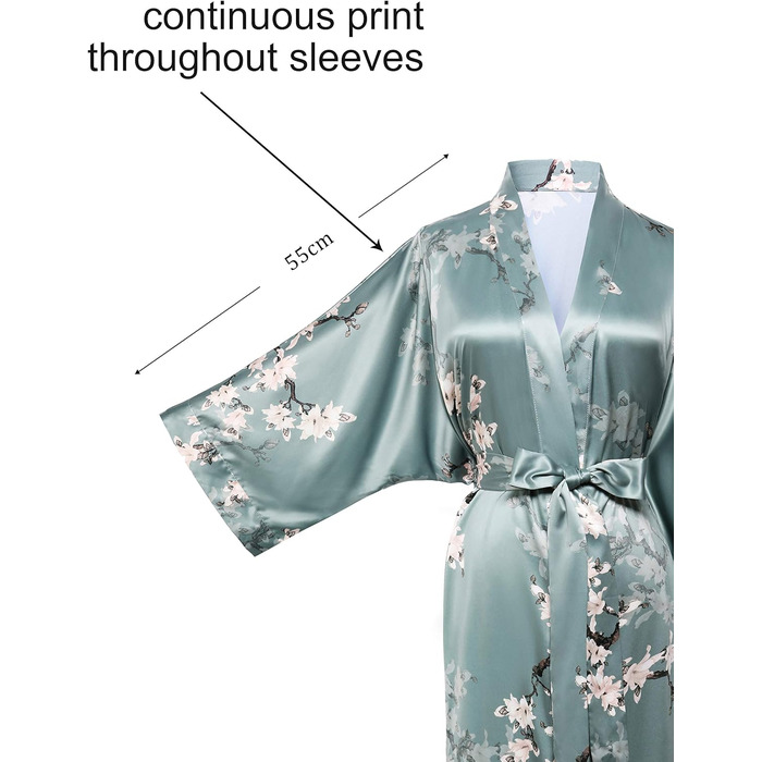 Халат жіночий довгий шовковий, квітковий принт, Babeyond - ідеальний для дому та вечірок