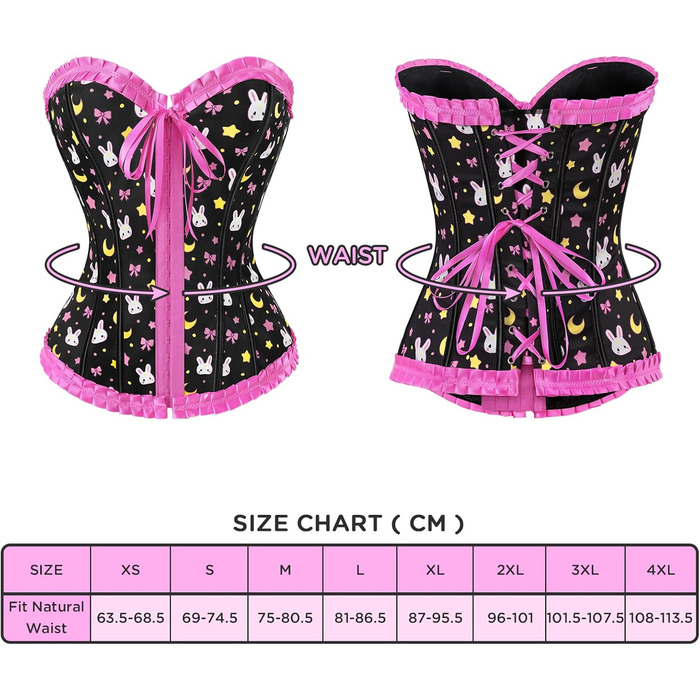 Кросет з мережива LittleForBig для жінок з шнурівкою, повномірний бюст, корсаж, бодішейпер, топ (4XL, Рожевий)