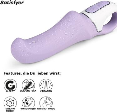 Вібратор Satisfyer G-Punkt Vibes: тихий, потужний стимулятор клітора | Водонепроникний секс-іграшка для жінок (IPX7) | Charming Smile