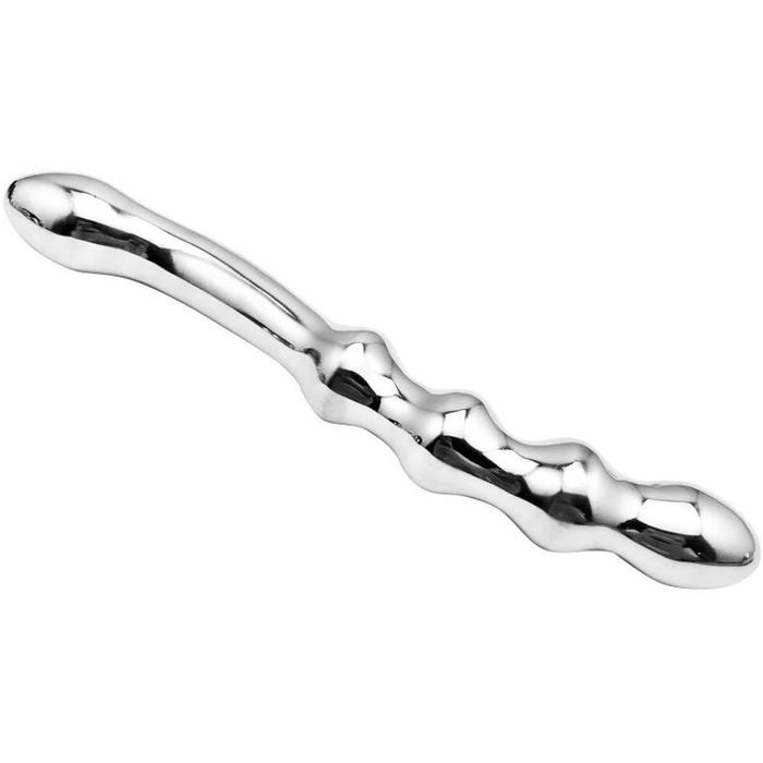 Анальний плаг з нержавіючої сталі, подвійний, для стимуляції G-точки та простати