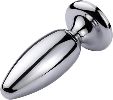 Металевий анальний плагін Tplkxurib 3 розміри: анальний стимулятор, дildo з нержавіючої сталі з діамантовою основою, масажер простати, анальний дилататор для чоловіків та жінок, сріблястий, L