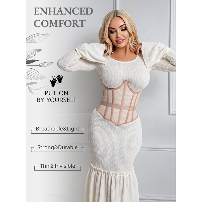 Корсет для фігури жіночий Meh-Korett, бежевий, розмір XL