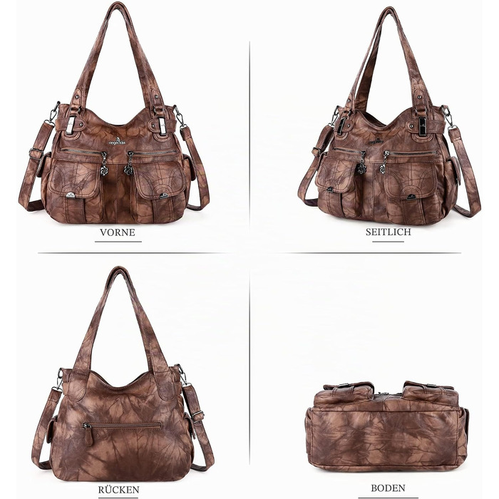 Жіноча сумка-шопер Angel Kiss через плече (Tote-Hobo-Crossbody), коричнева, модель 5739-1