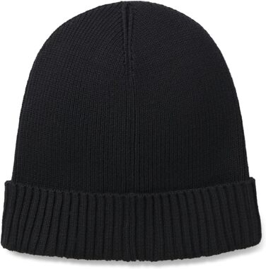 Чоловіча шапка-біні BOSS Asic Beanie-X з бавовни та віргинської вовни з логотипом, чорна, універсальний розмір