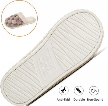 Жіночі зимові домашні капці з ефектом пам'яті (Memory Foam), теплі та м'які, темно-коричневі, розмір 38.5/40 EU
