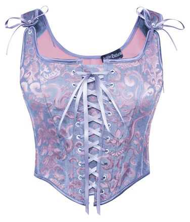 Корсет-жилет Steampunk SCARLET DARKNESS жіночий, фіолетовий жакард, середньовічний стиль, шнуровка