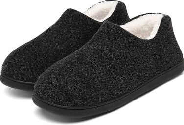 Чоловічі зимові теплі капці Mishansha з ефектом пам'яті (Memory Foam), плюшеві домашні тапочки, чорні, розмір 42 EU