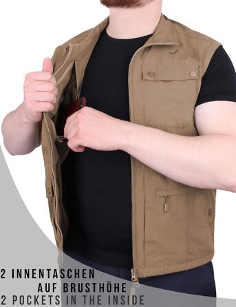 Чоловічий outdoor жилет з дихаючого матеріалу з захистом від сонця UPF 50+, Khaki