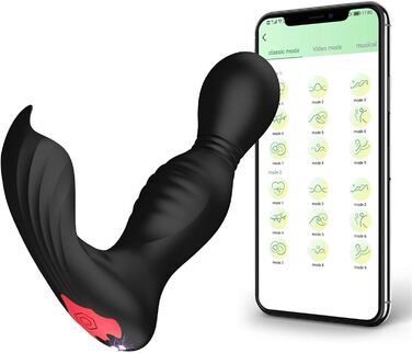 Вібратор для жінок G-точка та клітора, 7 режимів вібрації, 7 режимів гойдання, вібратор-метелик, анальний дилда, секс-іграшки з пультом дистанційного керування для пар, чорний