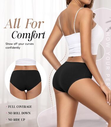 Танстк (TANSTC) жіночі труси-сліпи з бавовни, 6 шт. в упаковці, низька посадка, еластичні, дихаючі, чорний, XL