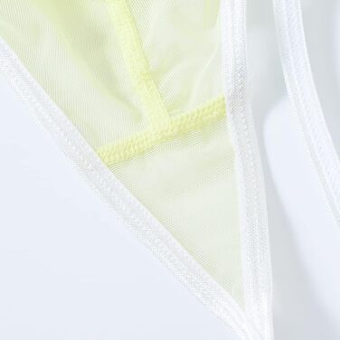 BIATWOWR Прозорі труси для чоловіків - сексуальна білизна з G-строки (жовтий, L)