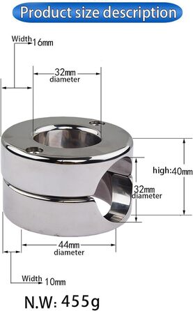 Кільце для яєчок та статевого члена з нержавіючої сталі для чоловіків, пристрій для обмеження яєчок, розтягуване кільце, металевий аксесуар для сексуального задоволення та тренувань (S)