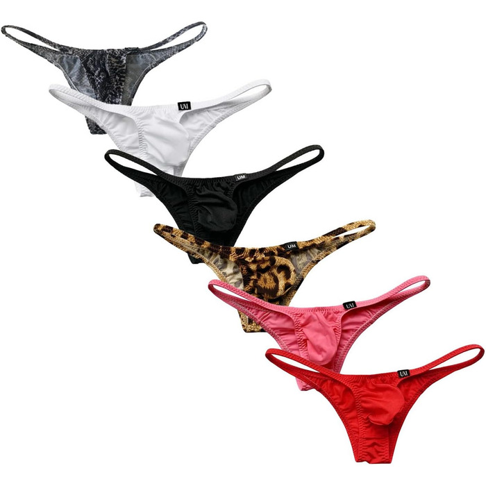 Танга чоловіча Faringoto Comfort з тонкого льону, низька талія, еластичні труси (6 пар), розмір L