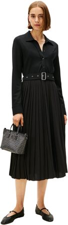Поло Tommy Hilfiger Interlock Mix Media DRS Ls WW0WW48398 Black (Чорне) - Жіноче поло-плаття
