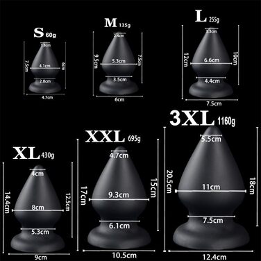 Силіконовий анальний плаг Jomyu Weichen з сукупником для анального розширення та масажу G-точки. Підходить для жінок та чоловіків, початківців та професіоналів.