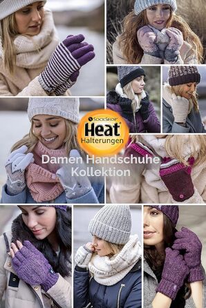 Жіночі зимові терморукавички без пальців Heat Holders Choc Circles, теплі зігріваючі рукавички (2.3 tog)