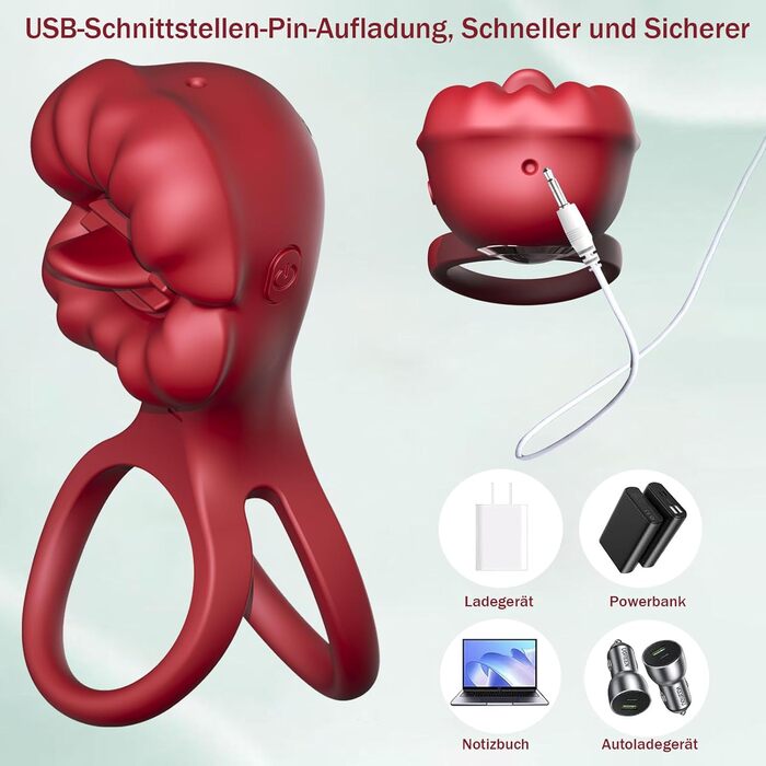 Вібраційний кільце для статевого члена з керуванням через додаток, 9 режимів вібрації/лизання, секс-іграшка для чоловіків, пар та жінок