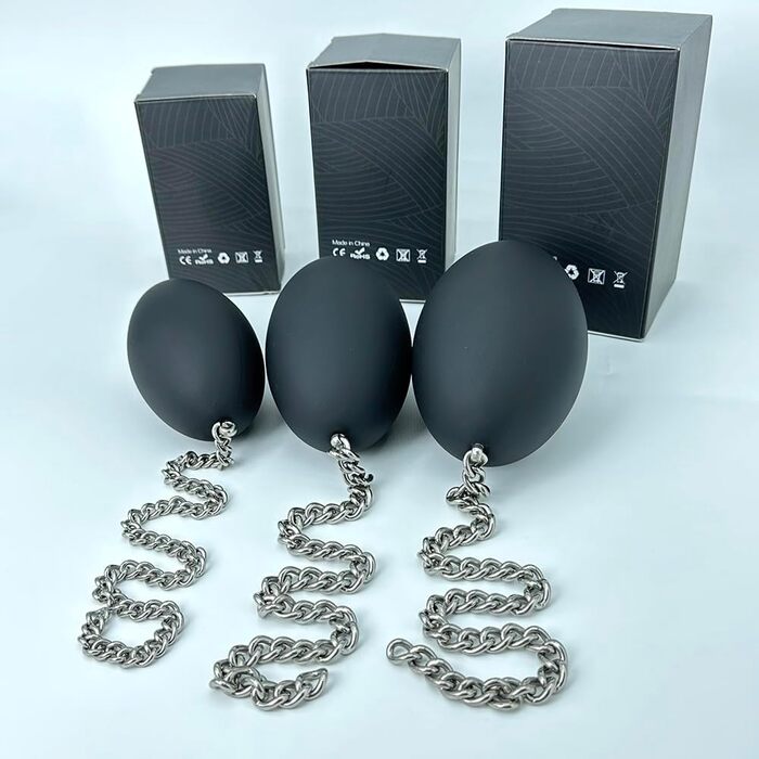 Анальний плаг з силікону у формі яйця з ланцюжком, анальні кульки, силіконовий дildo, великі яйця для анального сексу, мастурбація для жінок та чоловіків