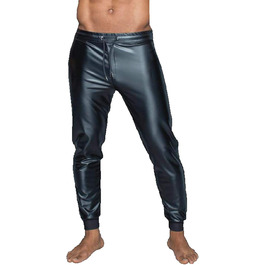 Чоловічі лосини з ефектом лакованої шкіри (Wetlook) чорного кольору Noir Handmade Dessous, 3XL
