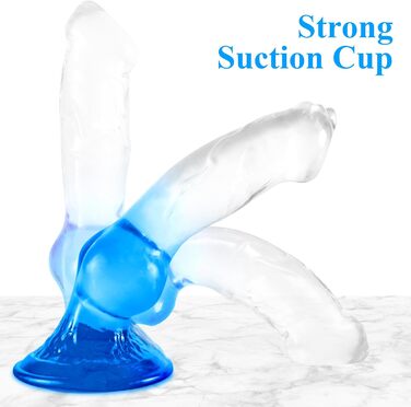 Анальний дildo Difemstoy з сильним присоском, стимулятор G-точки, іграшки для дорослих для жінок, чоловіків, пар (S, блакитно-прозорий)