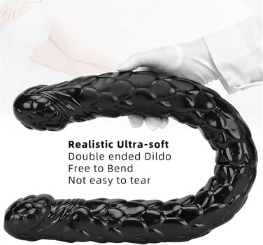 Анальний плагін Doppeldildo 52/70 см - гнучкий, для стимуляції G-точки, для пар, вагінальний дилататор